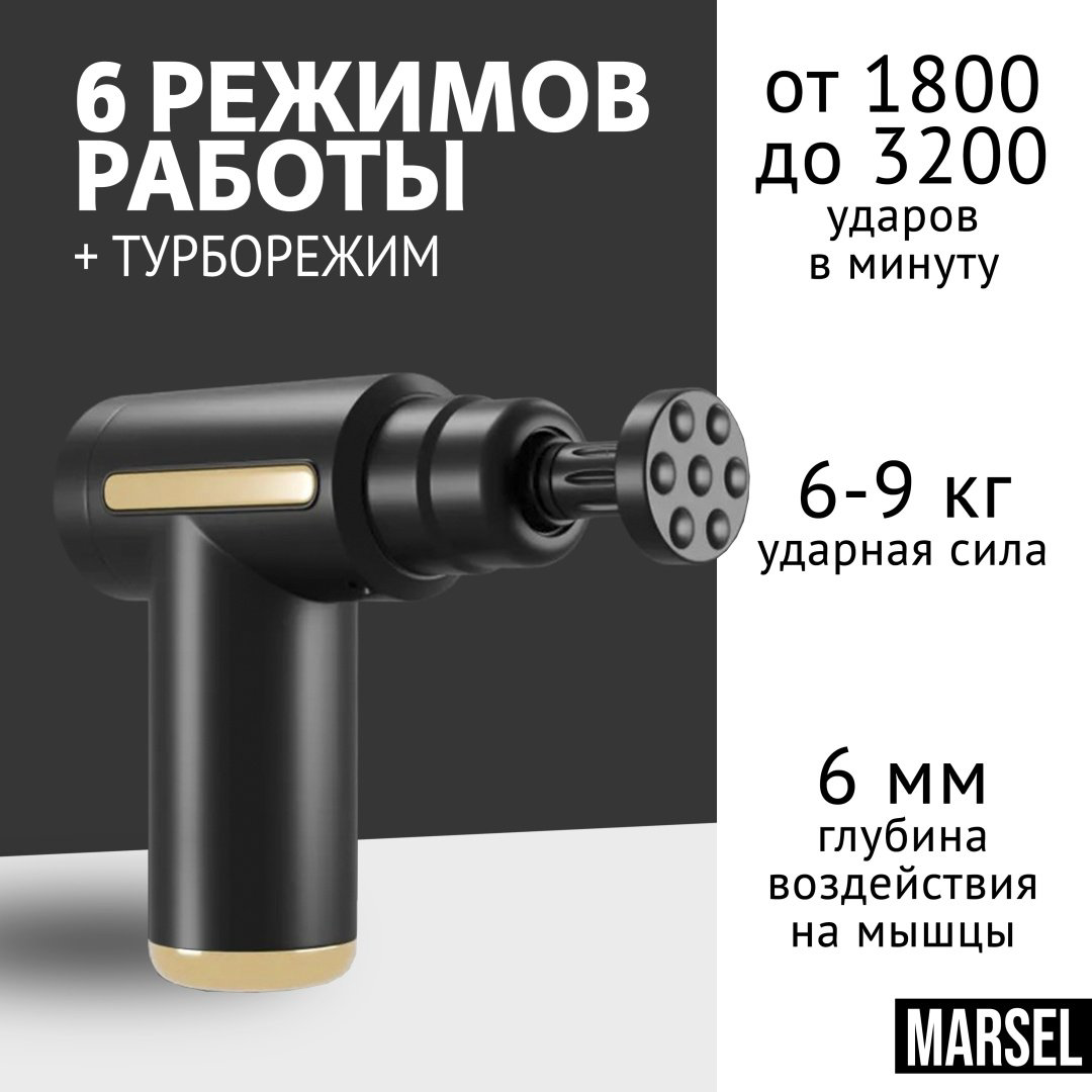Массажер MARSEL TYPE-C ручной перкуссионный купить,NaN