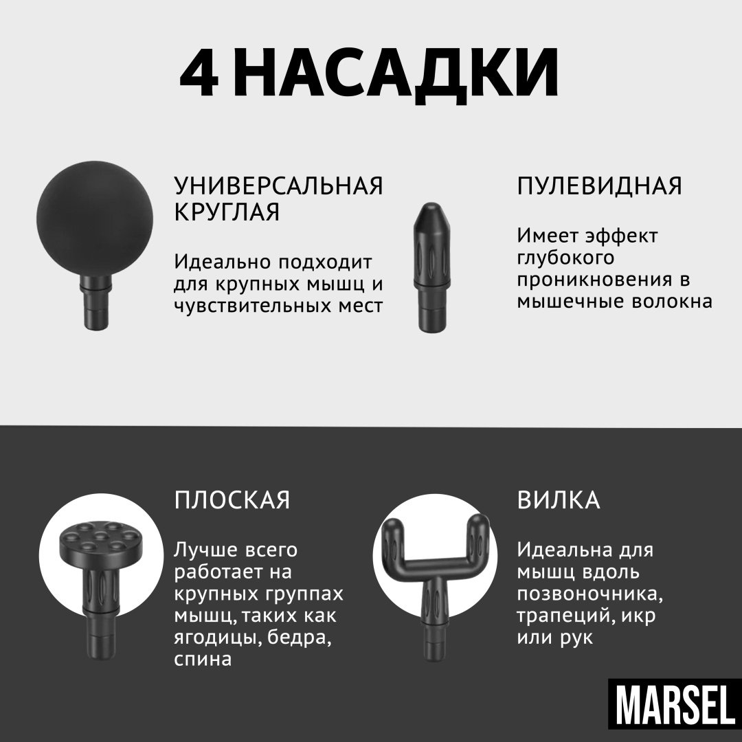 Массажер MARSEL TYPE-C ручной перкуссионный купить,NaN