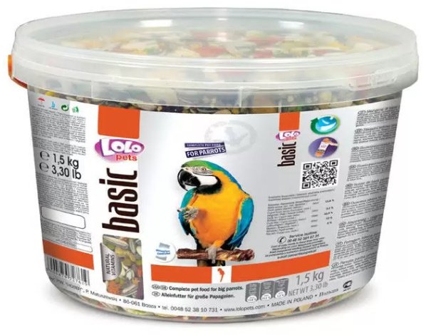 Корм LoLo Pets Basic для крупных попугаев 1500 г