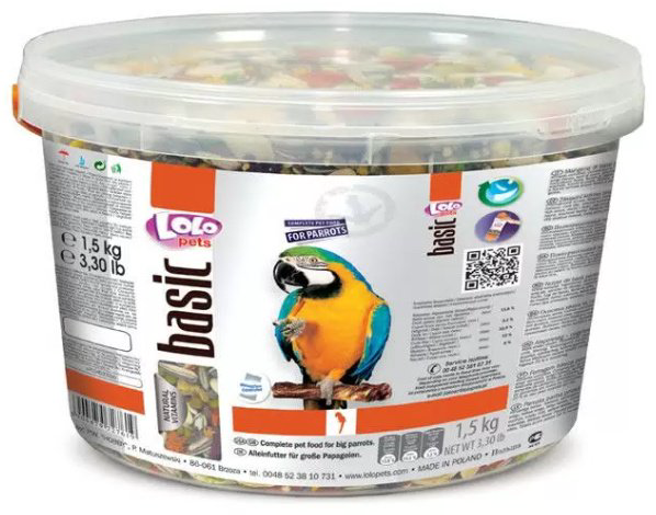 Корм LoLo Pets Basic для крупных попугаев 1500 г
