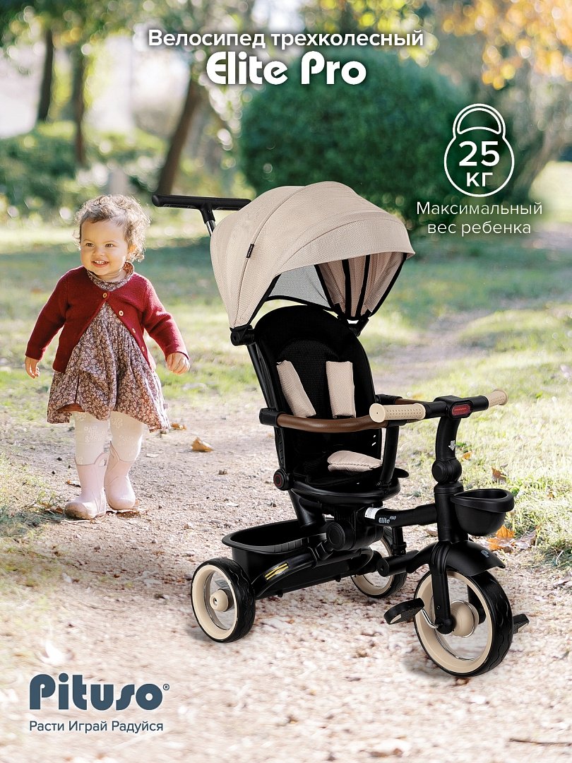Трёхколёсный велосипед Pituso HM-618-Beige бежевый купить,NaN