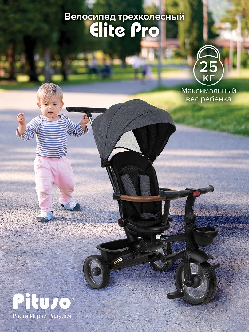 Трёхколёсный велосипед Pituso HM-618-Grey серый - ForteMarket Трёхколёсный велосипед Pituso HM-618-Grey серый купить,49000