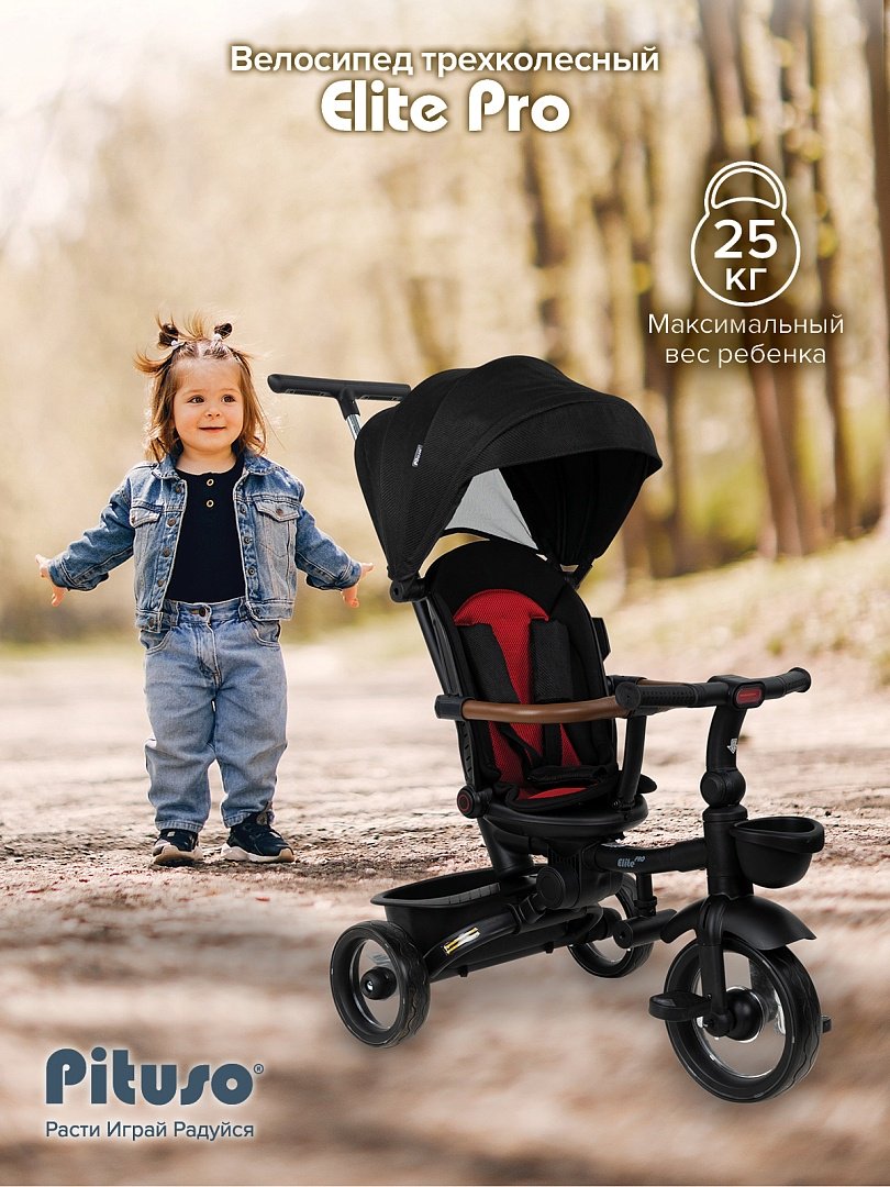 Трёхколёсный велосипед Pituso HM-618-Black черный купить,NaN