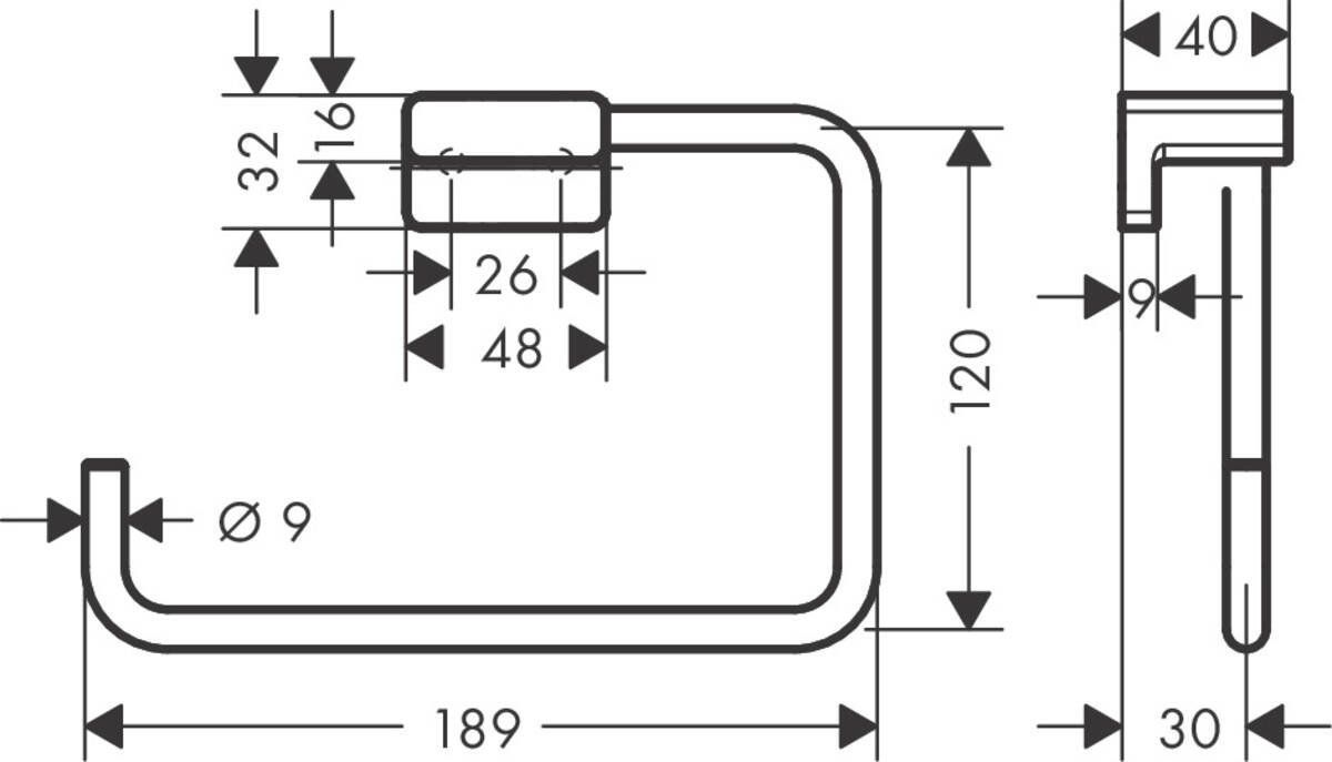 Hansgrohe держатель для душа 189х120 мм 41754990, металл