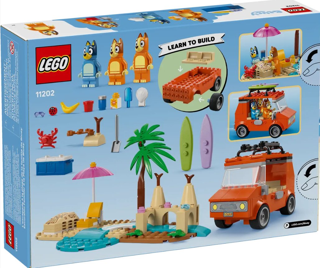 Конструктор LEGO Duplo Bluey Пляжная и семейная поездка на машине, деталей 133 шт купить,NaN
