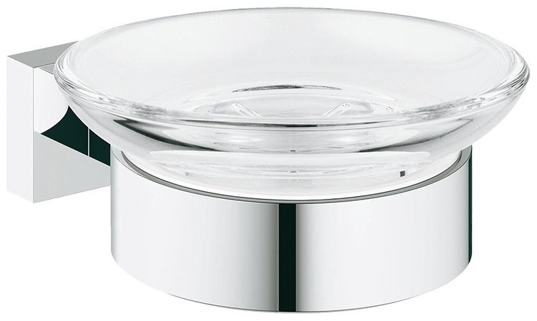 Grohe мыльница Essentials Cube 40754001 1 шт, металл, стекло купить,NaN