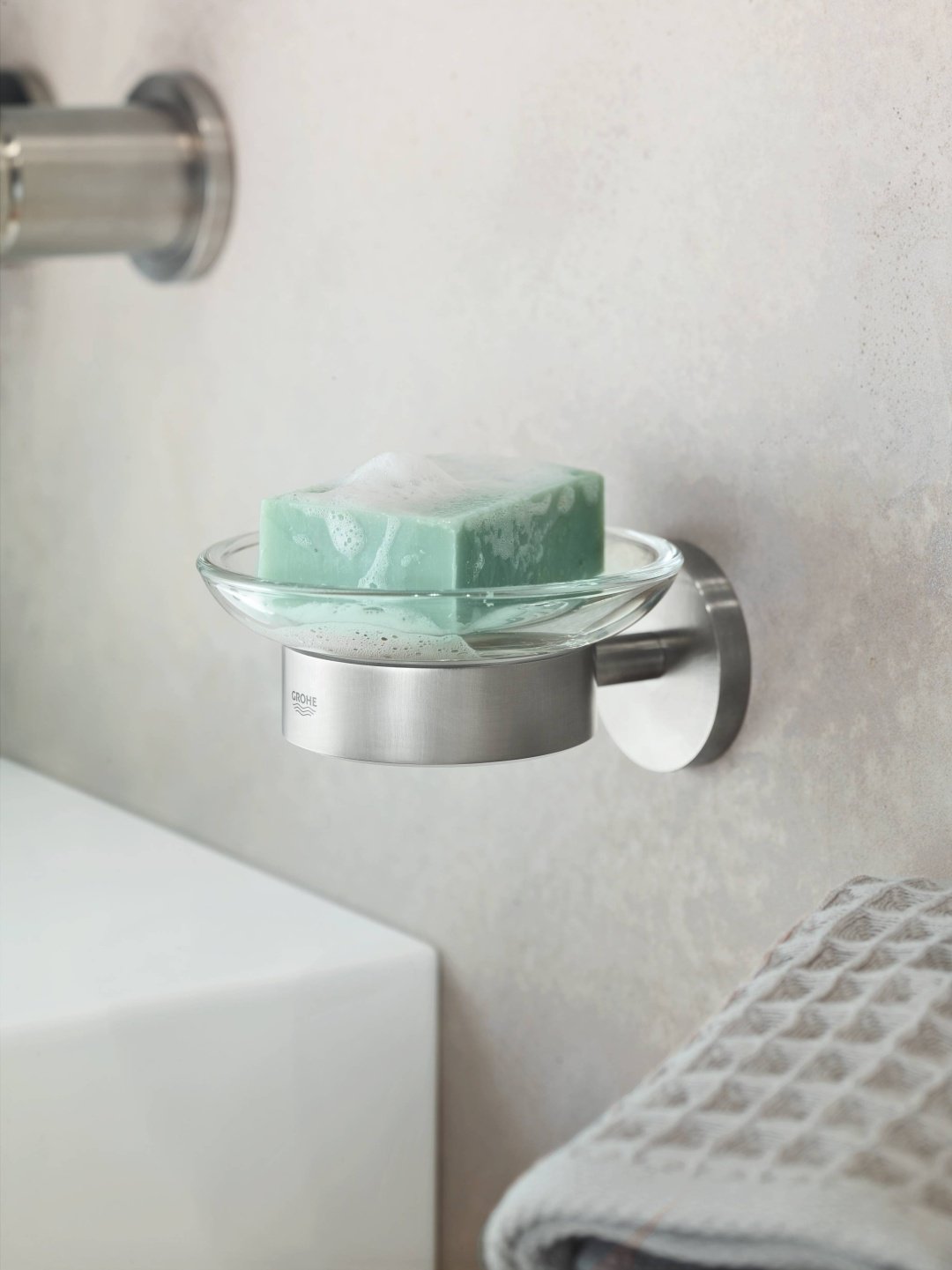 Grohe мыльница Essentials 40444DC1 1 шт, металл, стекло