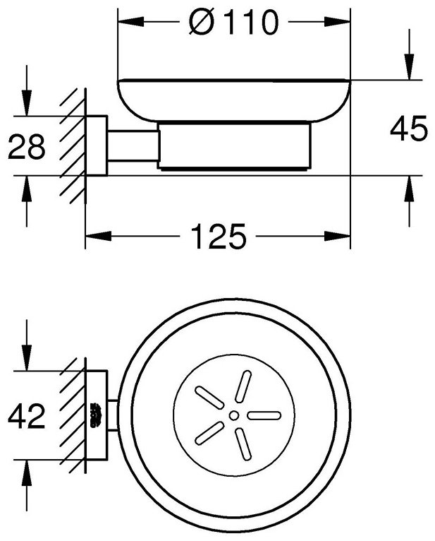 Grohe мыльница Essentials Cube 40754001 1 шт, металл, стекло купить,NaN