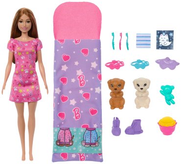 Кукла-модель Barbie Family. Пижамная вечеринка HXN010, 22 см
