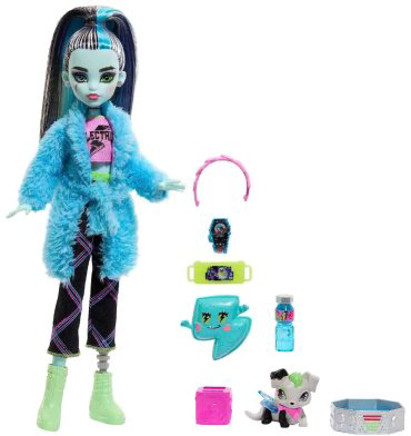 Кукла-модель Monster High Creepover Party Frankie HKY68, 27 см аксессуары в комплекте, руки и ноги подвижные купить,NaN