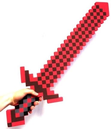 Minecraft Меч красный пиксельный 75 см купить,NaN