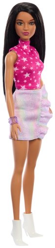 Barbie Fashionistas. Барби в топе со звездами HRH130, 29 см купить,NaN