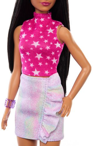 Barbie Fashionistas. Барби в топе со звездами HRH130, 29 см купить,NaN