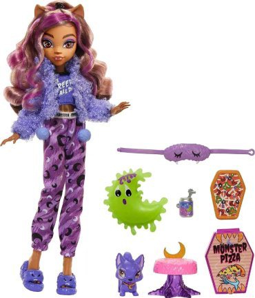 Кукла-модель Monster High Creepover Party Clawdeen HKY67, 27 см аксессуары в комплекте купить,NaN