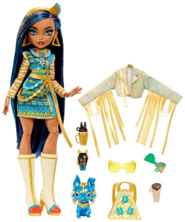 Кукла-модель Monster High Cleo и питомец Hisos HHK54, 28 см аксессуары в комплекте купить,NaN