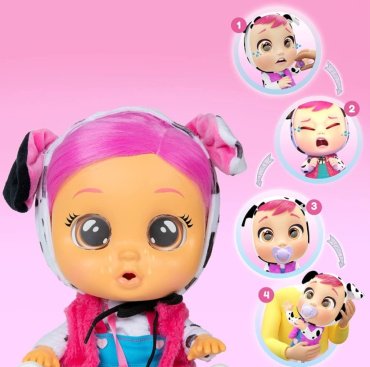 Кукла реборн Cry babies Дотти Dressy 40884, 30 см интерактивная, аксессуары в комплекте, руки и ноги подвижные, плачет, звуковые эффекты