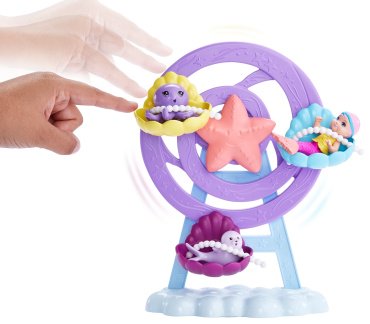 Кукла-модель BARBIE Dreamtopia Русалка с малышом HLC300, 29 см
