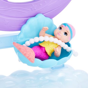 Кукла-модель BARBIE Dreamtopia Русалка с малышом HLC300, 29 см