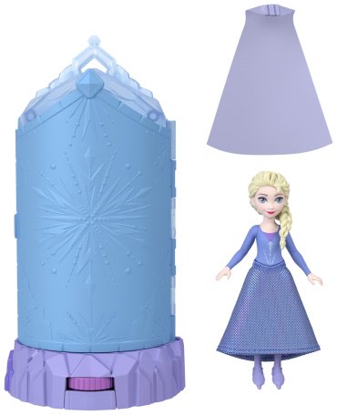 Кукла-сюрприз Disney Вращающаяся кукла в ледяном мини-замке JCR900, 9 см купить,0