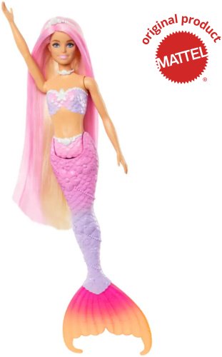 Кукла-модель Barbie Морская русалка HRP97, 38 см аксессуары в комплекте, светящиеся волосы, двигающийся хвост