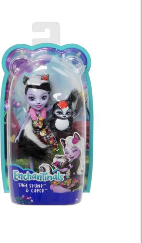 Кукла Enchantimals Сэйдж Скунси и Кейпер DVH87, 17 см, мультиколор