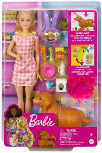 Кукла-модель Barbie Уход за новорожденными питомцами HCK750, 30 см аксессуары в комплекте купить,NaN