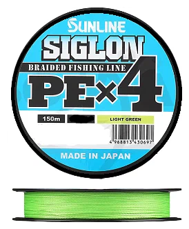 Рыболовная леска Sunline Siglon PEx4 0,223 мм 150 м светло-зеленая 63052018