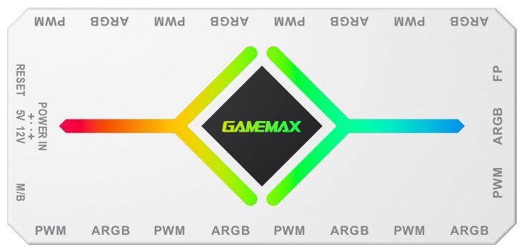 Разветвитель Game Max V4.0 ARGB HUB PWM WH SATA