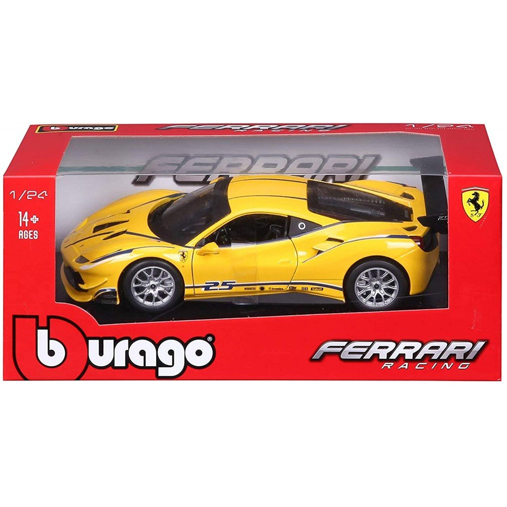 Модель автомобиля Bburago 1:24 Ferrrari 488 Challenge 18-26307 желтая купить,NaN