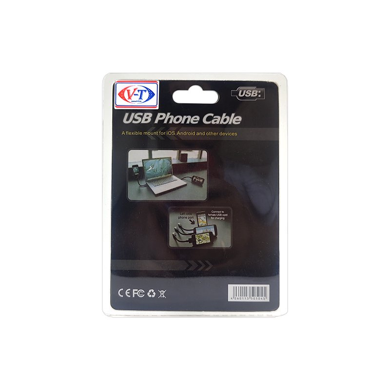 Кабель USB - Micro USB V-T FSH черный купить,3055