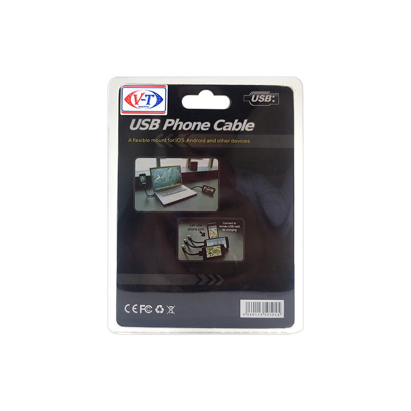 Кабель USB - Micro USB V-T FSH черный купить,3055