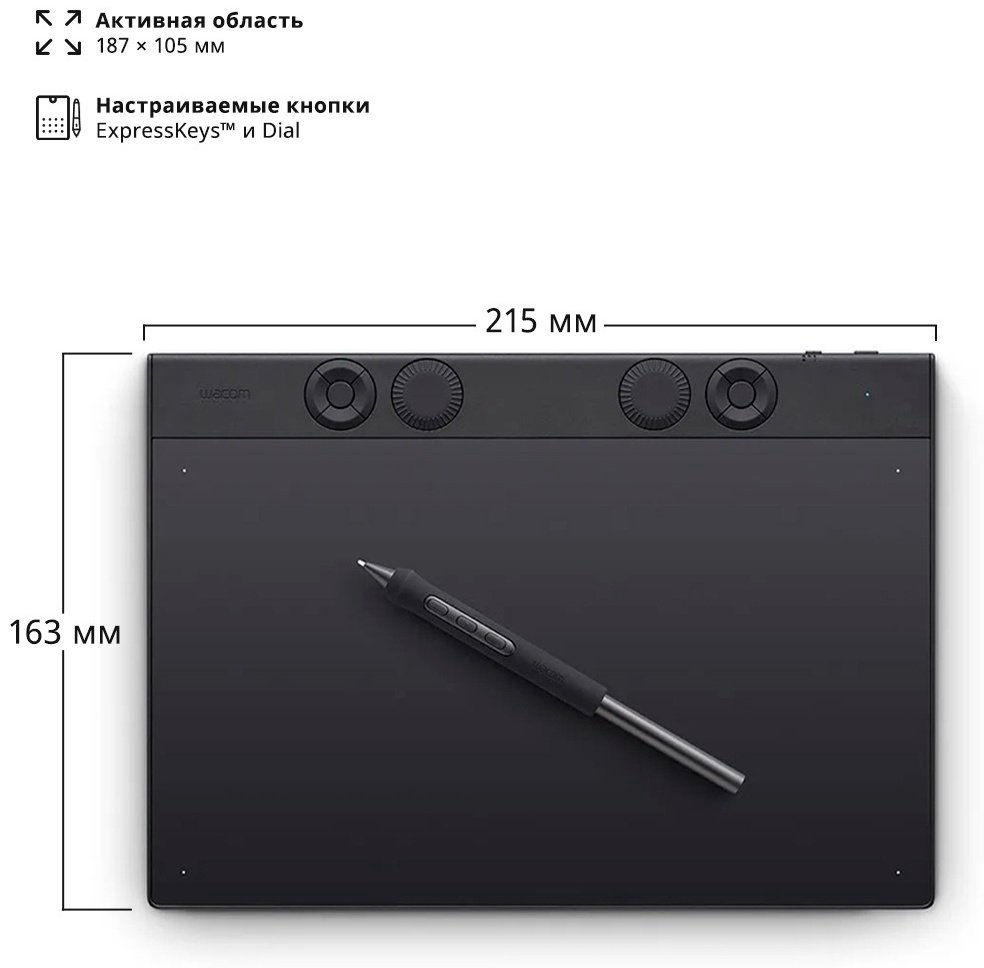 Графический планшет Wacom Intuos Pro pen tablet small PTK470K0B черный - ForteMarket Графический планшет Wacom Intuos Pro pen tablet small PTK470K0B черный купить,162990