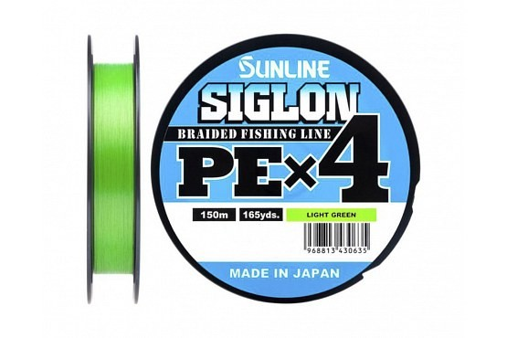 Рыболовная леска Sunline Siglon PEx4  0,108 мм 150 м светло-зеленая SIGPE4LG04