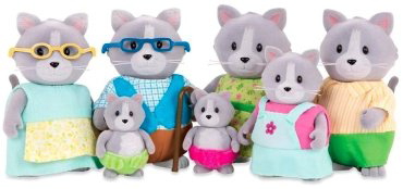 Фигурка Battat Lil Woodzeez Большая семья Котиков 9 см 7 шт