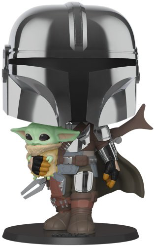 Funko POP! Bobble Star Wars Mandalorian Mandalorian with Child Chrome 10 49931