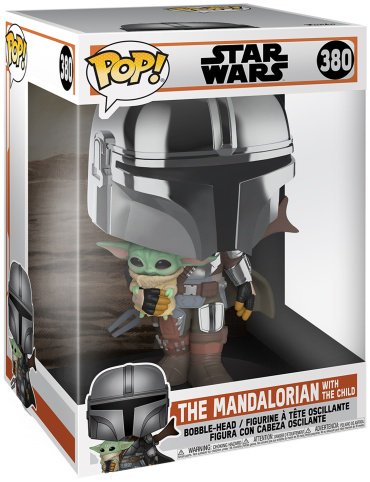 Funko POP! Bobble Star Wars Mandalorian Mandalorian with Child Chrome 10 49931