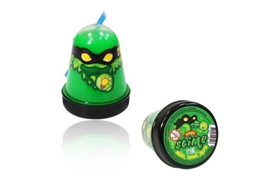 Слайм Slime Ninja светится в темноте зеленый 130гр купить,NaN