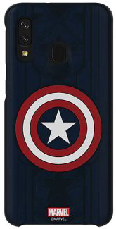 Чехол Samsung Smart Cover Marvel для Galaxy A40 Captain America Edition синий купить,NaN