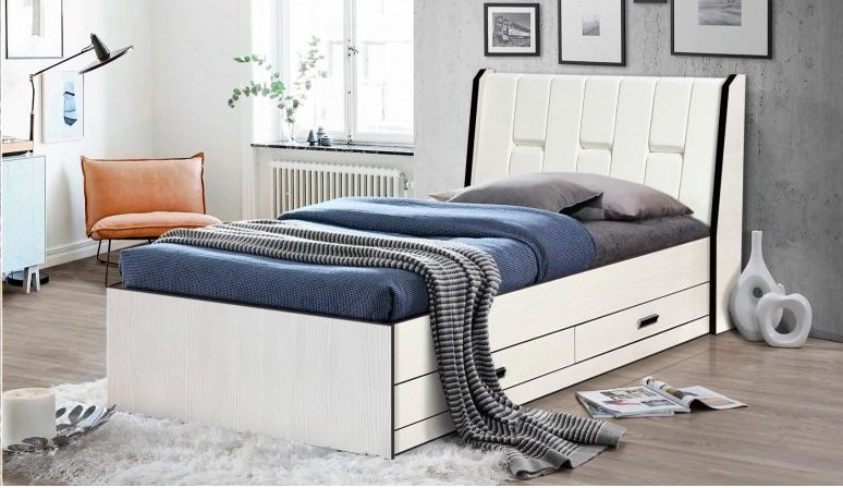 Кровать Elegant Soprano 80х200см с матрасом белая