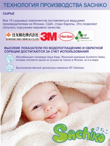 Подгузники Sachiko M, 60 шт