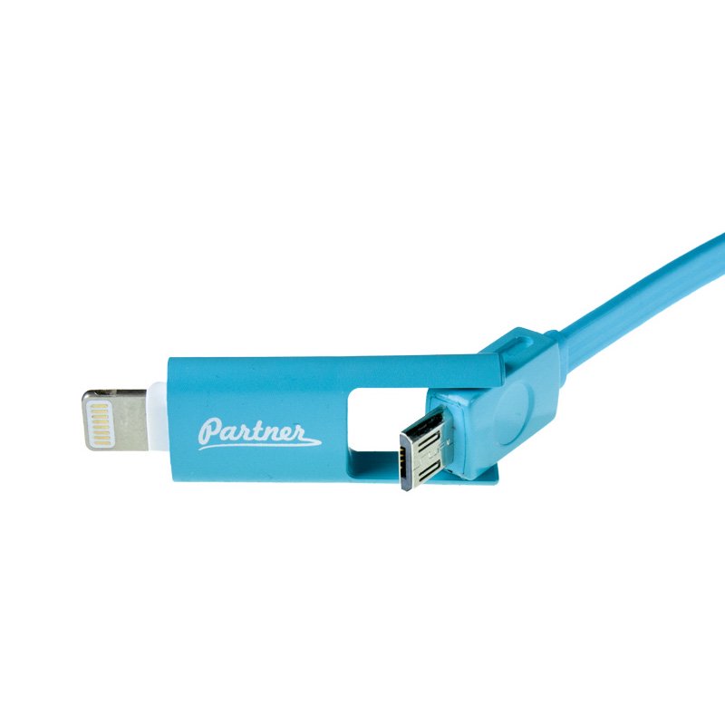 Кабель Olmio USB 2.0 microUSB Apple 8pin 2в1 1м голубой - ForteMarket Кабель Olmio USB 2.0 microUSB Apple 8pin 2в1 1м голубой купить,0