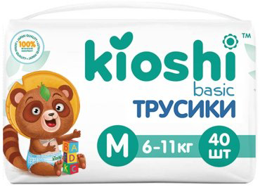 KIOSHI Подгузники трусики Basic размер M (6-11 кг), 40 шт купить,NaN