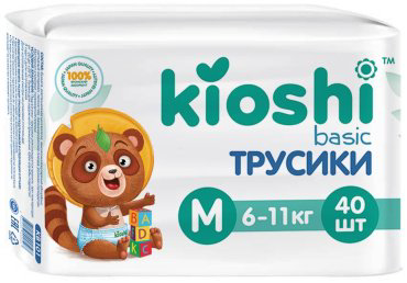 KIOSHI Подгузники трусики Basic размер M (6-11 кг), 40 шт купить,NaN