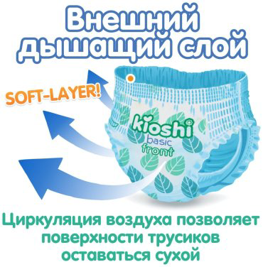 KIOSHI Подгузники трусики Basic размер M (6-11 кг), 40 шт купить,NaN