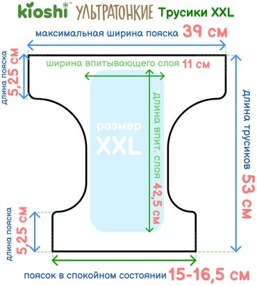 KIOSHI Подгузники-трусики ультратонкие XXL (16+ кг) 34 шт купить,0