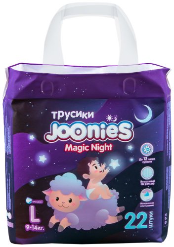 Трусики Joonies Magic Night (ночные) L, 22 шт купить,0