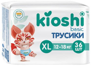 KIOSHI Подгузники трусики Basic размер XL (12-18 кг), 36 шт купить,NaN