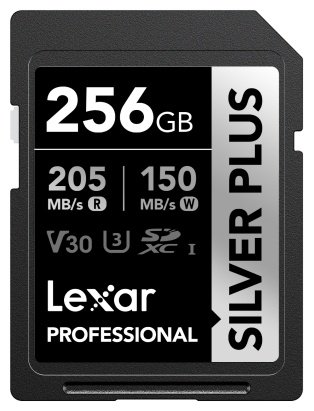 Карта памяти Lexar Secure Digital XC Silver Plus UHS-I V30 LSDSIPL256G-RNNNC 256 Гб купить,NaN