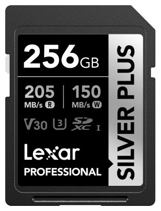 Карта памяти Lexar Secure Digital XC Silver Plus UHS-I V30 LSDSIPL256G-RNNNC 256 Гб купить,NaN