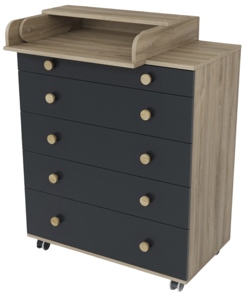 Комод детский Tomix Elian V2 80x45x94см графит купить,NaN